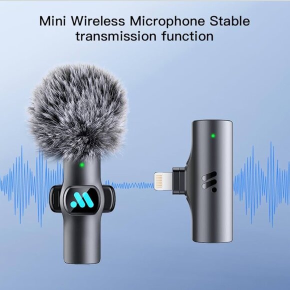 2pcs Mini Microphone for iPhone7-14 iPad Video Recording, Lavalier Wireless Micr - Picture 3 of 3